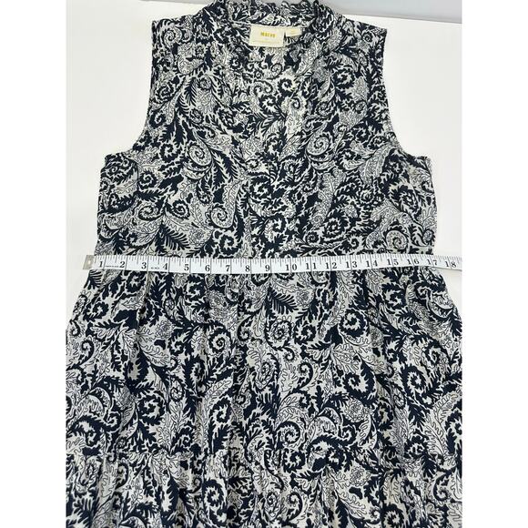 Maeve by Anthropologie Navy Blue & White Printed Maxi Dress XSP - Picture 7 of 11